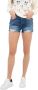 7 For All Mankind Mid waist destroyed short Monroe blauw - Thumbnail 1