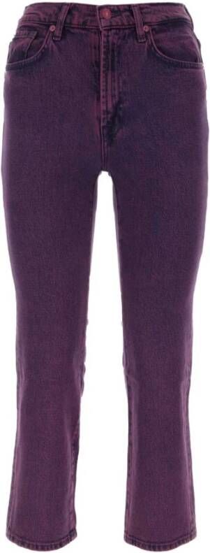 7 For All Mankind Paarse stretch denim Stovepipe jeans Purple Dames