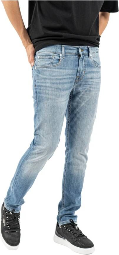 7 For All Mankind Slimmy Tapered Stretch Tek Jeans Blauw Heren
