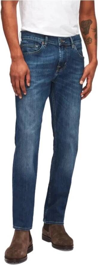 7 For All Mankind SlimmyY Mid gebruikte washenim jeans Blauw Heren