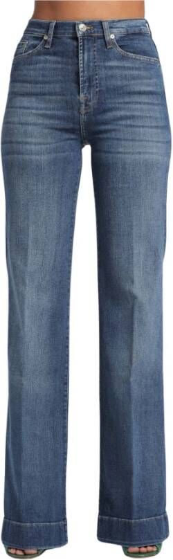 7 For All Mankind Blauwe Flared Denim Jeans Blue Dames