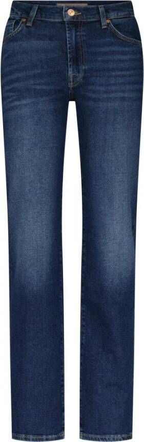 7 For All Mankind Klassieke Blauwe Denim Straight Leg Jeans Blue Dames
