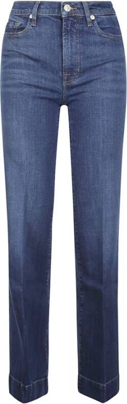 7 For All Mankind Flared jeans met hoge taille en donkere wassing Blue Dames