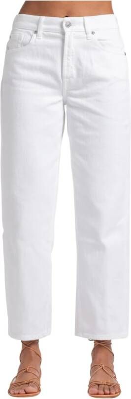 7 For All Mankind Straight Trousers White Dames