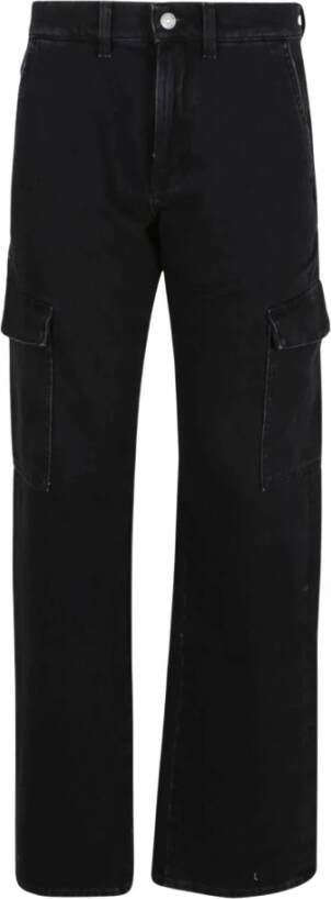 7 For All Mankind Straight Trousers Zwart Dames
