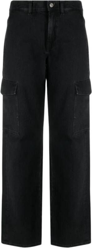 7 For All Mankind Straight Trousers Zwart Dames