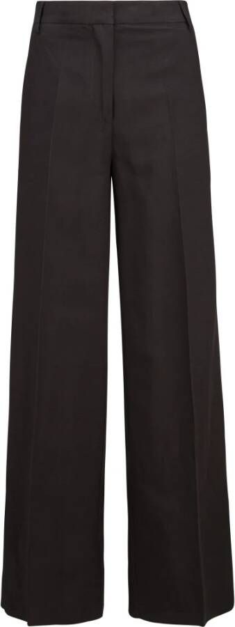 8pm Brede broek met linnen Zwart Dames