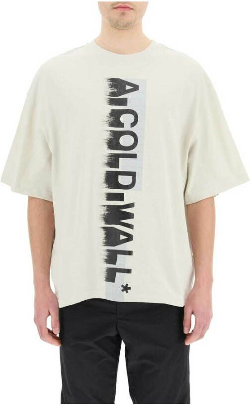 A-Cold-Wall Gaussian Logo T-Shirt Oversized Fit Beige Heren