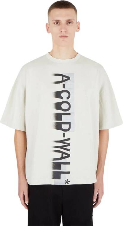 A-Cold-Wall Gaussian Logo T-Shirt Oversized Fit Beige Heren