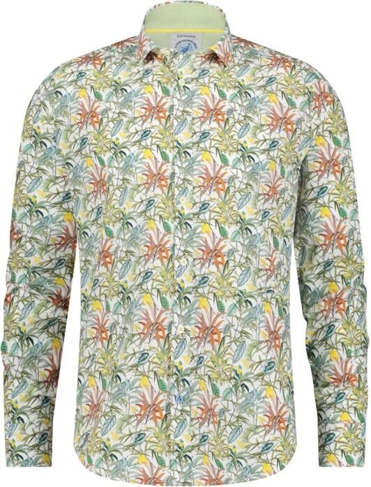 A fish named Fred regular fit overhemd Leafs met all over print groen