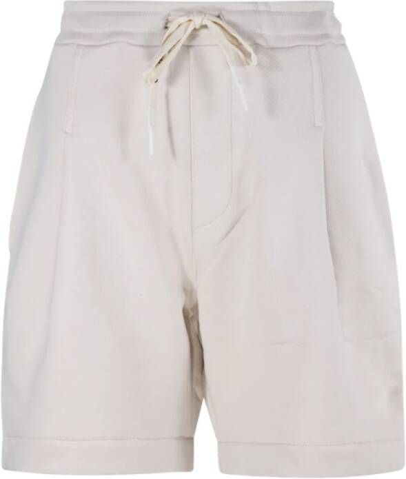 A Paper Kid Crème Unisex Sweatshorts White Dames