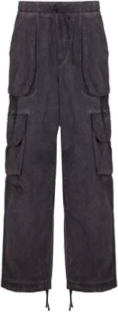 A Paper Kid Zwarte broek met elastische tailleband en verstelbaar trekkoord Black