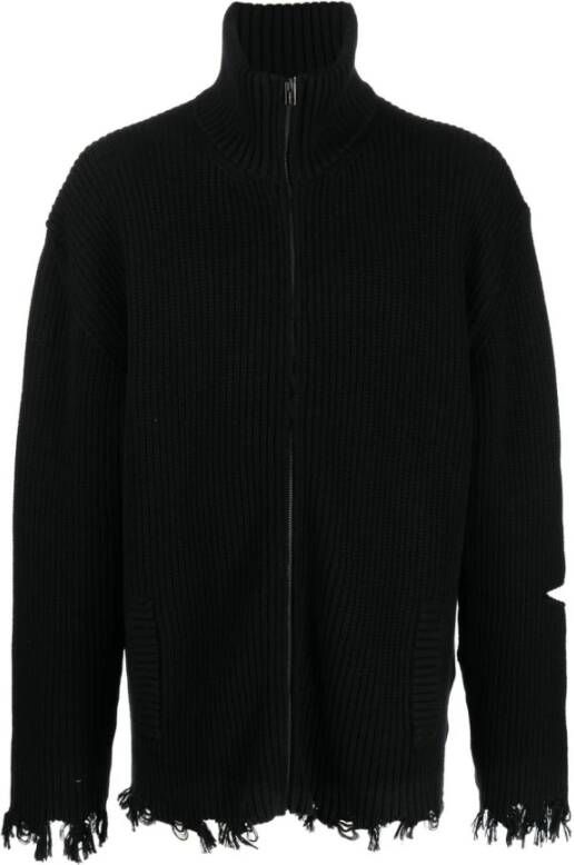 A Paper Kid Sweater met rits Zwart Heren