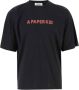 A Paper Kid Zwart Katoenen Logo T-shirt Black - Thumbnail 1