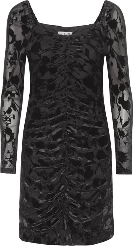 A-View Lola Velvet Mesh Jurk Black Dames