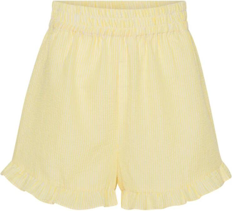 A-View Korte Wijde Gestreepte Shorts Yellow Dames