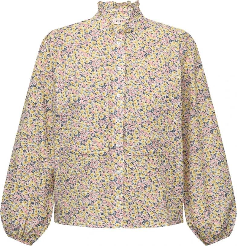 A-View Bloemenprint Tiffany Shirt Av4056 Roze Blauw Multicolor Dames