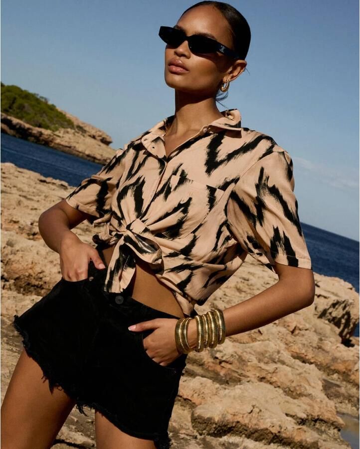 Aaiko Blouse korte mouw Jannike VIS 528 Multicolor Dames