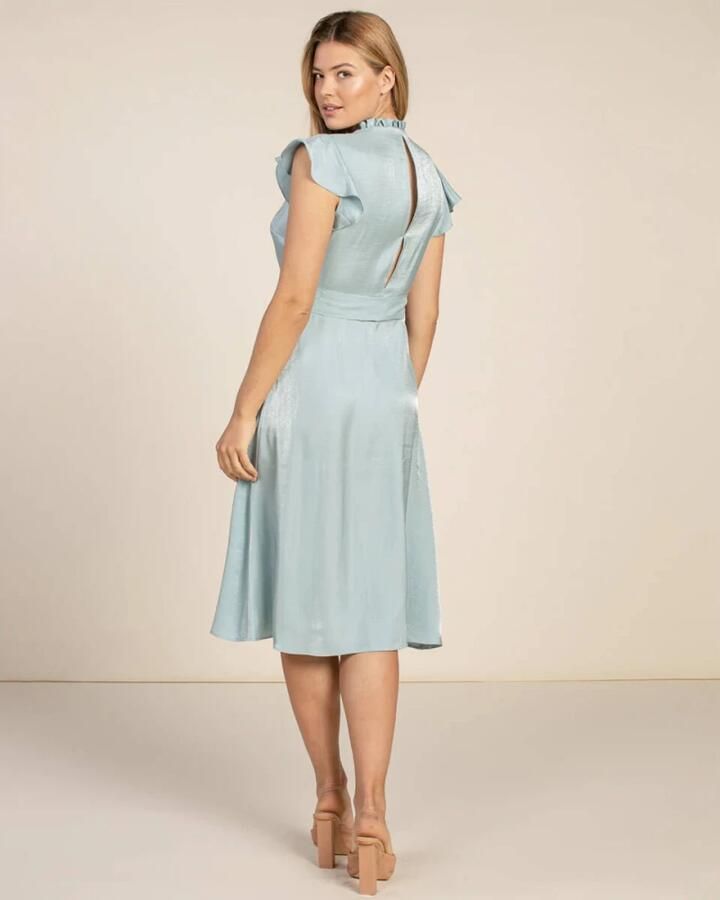 Aaiko jurk FLORINE SHIMMERY VIS 355 met ruches lichtblauw - Foto 5