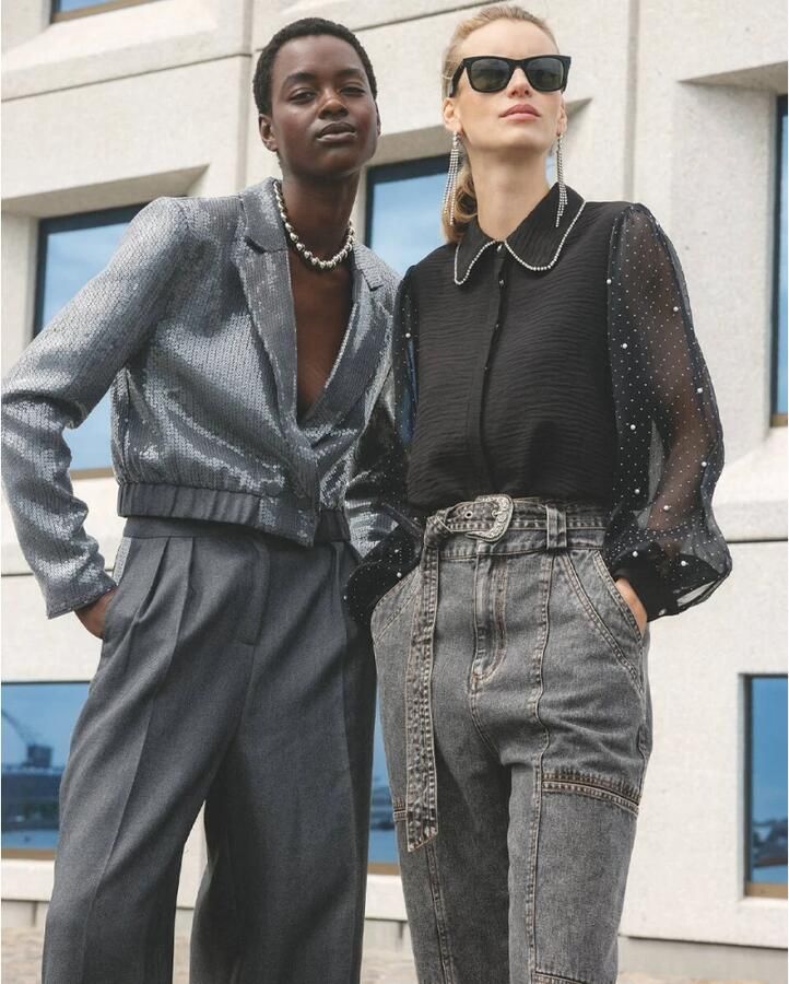 Aaiko Paillet Glamour Broek voor Vrouwen Gray Dames - Foto 4