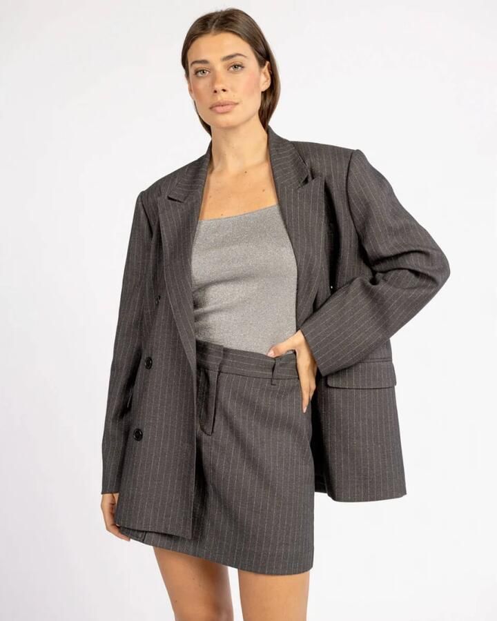 AAIKO Dames Rokken Pascale Pinstripe Vis 548 Zwart