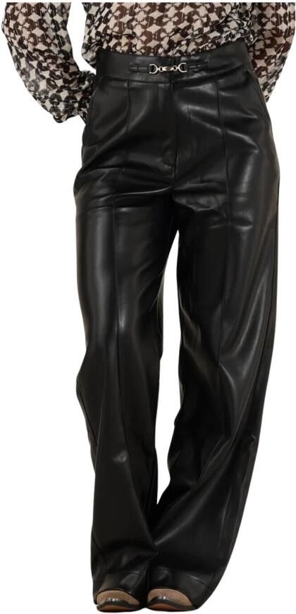 Aaiko Zwarte Straight Fit Broek Sonja PU 766 Black Dames - Foto 3