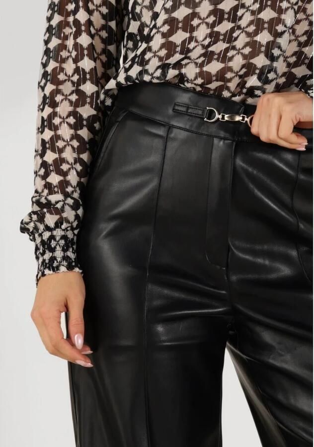 Aaiko Zwarte Straight Fit Broek Sonja PU 766 Black Dames