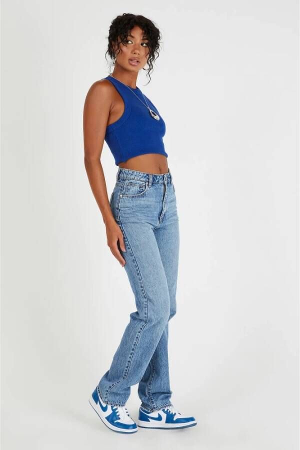 Abrand Jeans Hoge Straight Zoey Jeans Blauw Dames