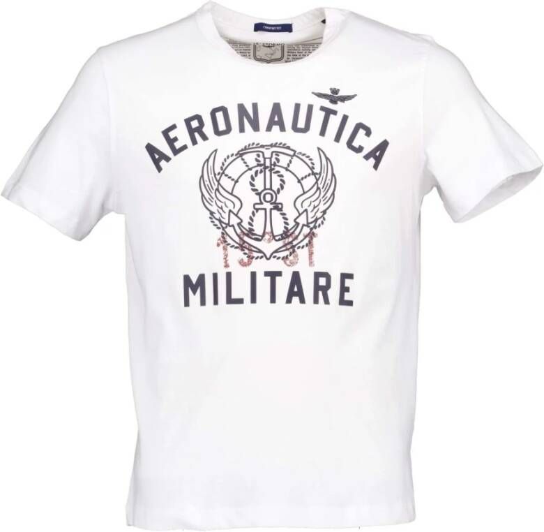 Absolut Cashmere Aeronautica Militare T-shirt Wit 231Ts2095J597 73062 Wit Heren