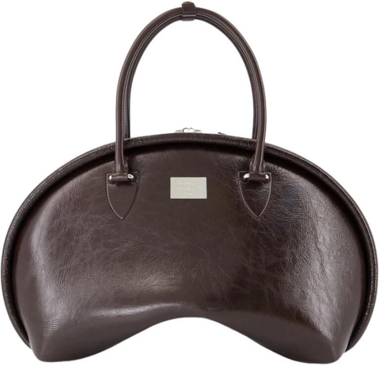 Acne Studios Bruine Leren Schoudertas met Bovenhandvatten Brown Dames