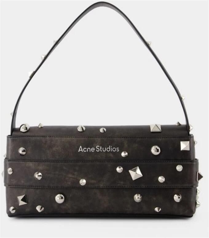 Acne Studios Hobo bags Musubi Elongated Hobo Bag Leather Dark Brown in zwart - Foto 3