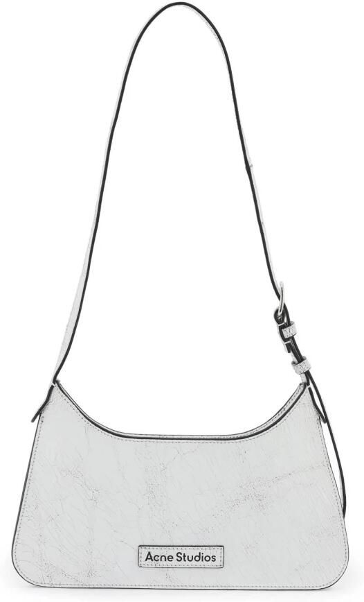 Acne Studios Hobo bags Platt Mini Crackle Hobo Bag Leather White in wit