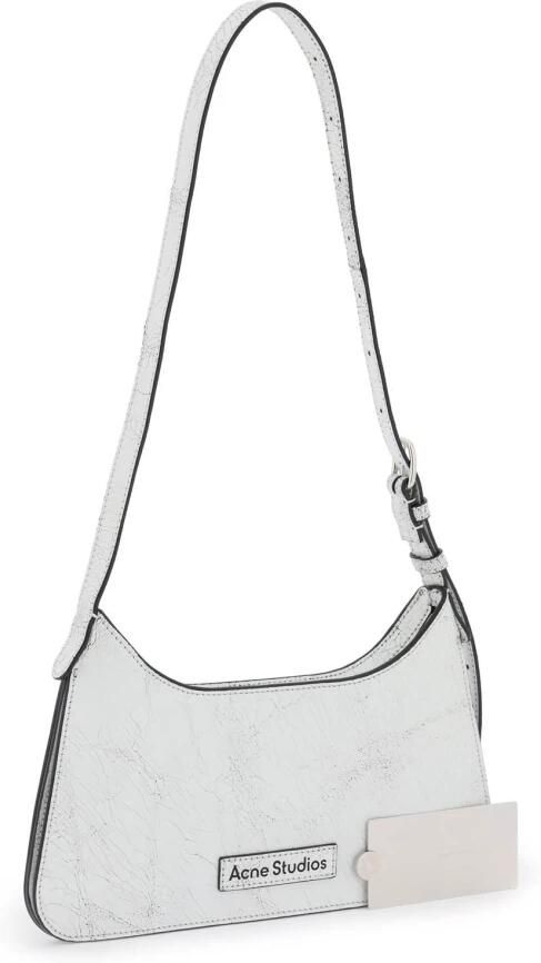 Acne Studios Hobo bags Platt Mini Crackle Hobo Bag Leather White in wit - Foto 3