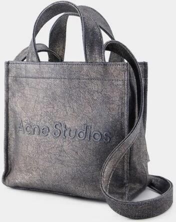 Acne Studios Totes & shoppers Mini Lunar Shopper Bag Leather Silver Blue in zilver - Foto 3