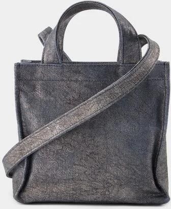 Acne Studios Totes & shoppers Mini Lunar Shopper Bag Leather Silver Blue in zilver - Foto 4
