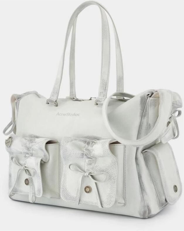 Acne Studios Hobo bags Multipocket Shoulder Bag Leather White in wit - Foto 4
