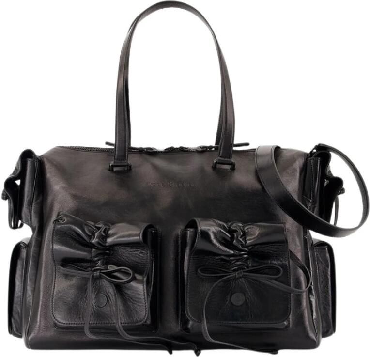 Acne Studios Hobo bags Multipocket Shoulder Bag Leather Black in zwart