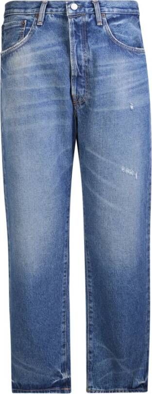 Acne Studios Blauwe jeans met relaxte pasvorm en rechte pijpen Blauw Heren