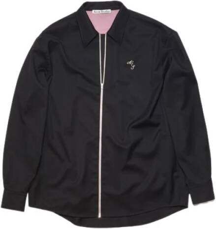 Acne Studios Zwarte Katoenen Zip Sweatshirt voor Mannen Zwart Heren