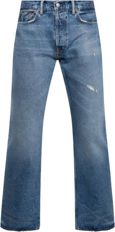 Acne Studios Jeans met logo Blauw Heren
