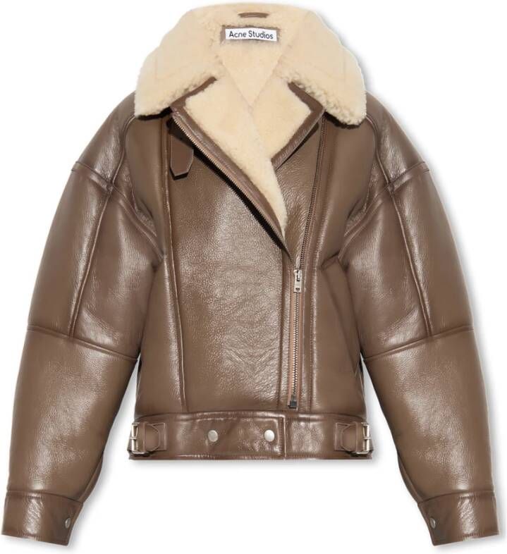 Acne Studios Leren jas Bruin Dames