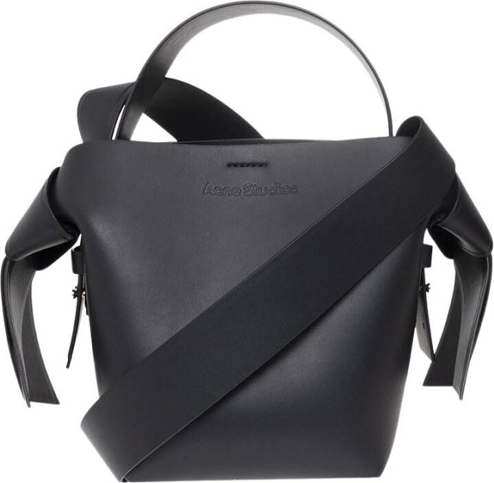 Acne Studios Shoppers Musubi Mini Crossbody Black Leather in zwart