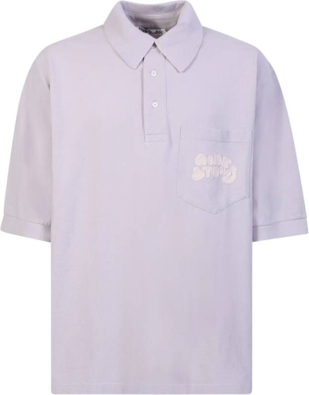 Acne Studios Paarse Polo T-Shirt met Geborduurd Logo Purple Heren