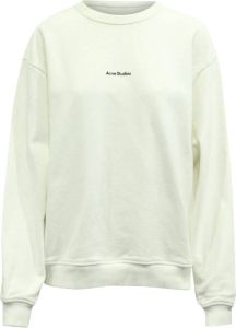 Acne Studios Pre-owned Acne Studios Logo Sweatshirt in White Cotton Wit Dames