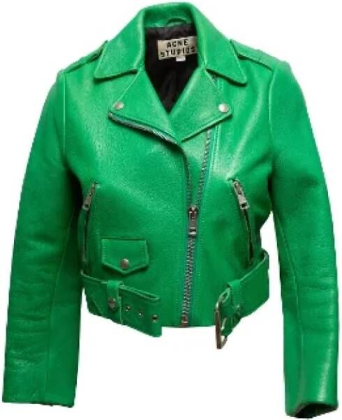 Acne Studios Pre-owned Leather outerwear Groen Dames