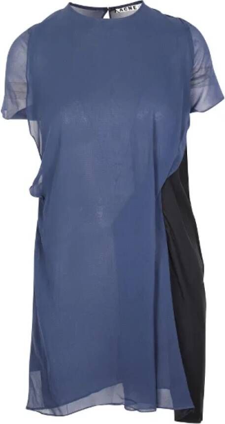 Acne Studios Pre-owned Silk dresses Blauw Dames