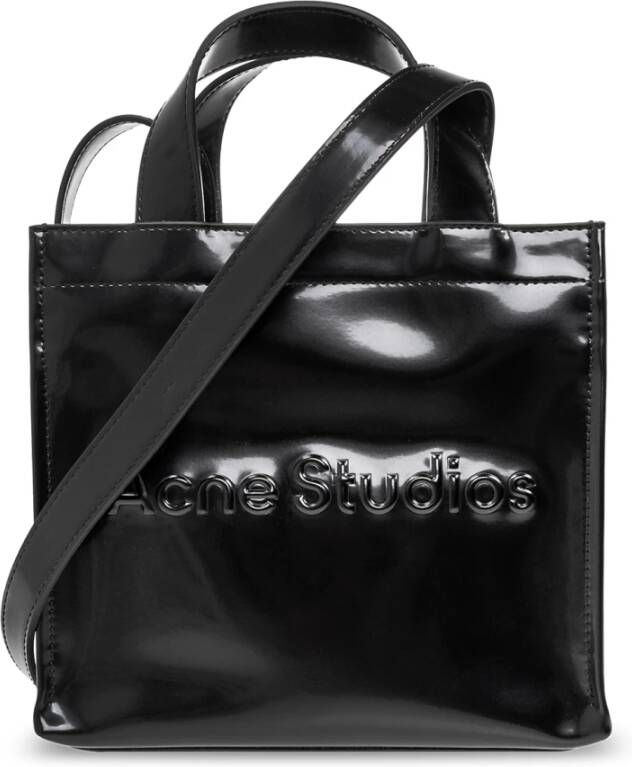 Acne Studios Mini Tote Bag Zwart Katoen Black Dames
