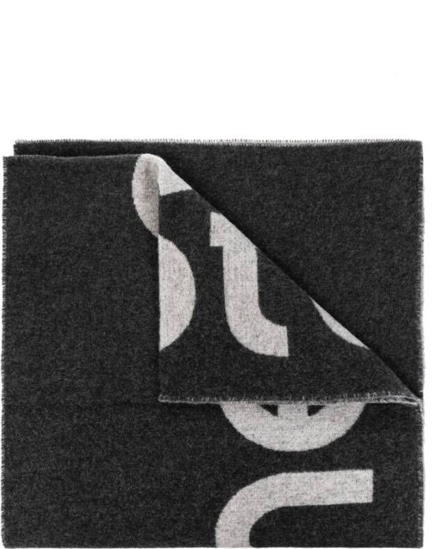 Acne Studios Sjaal met logo Grijs Dames