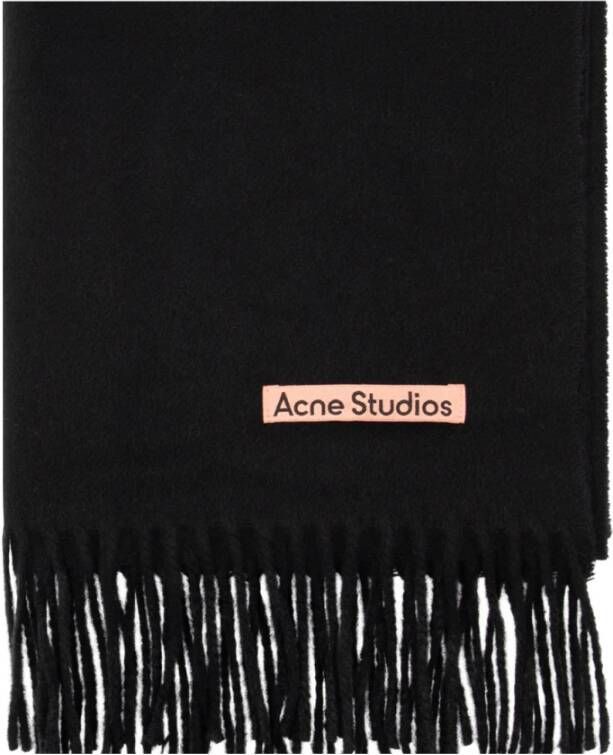 Acne Studios Sjaal met logo Zwart Unisex