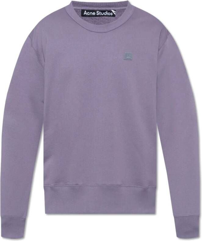 Acne Studios Sweatshirt met logo-patch Purple Heren